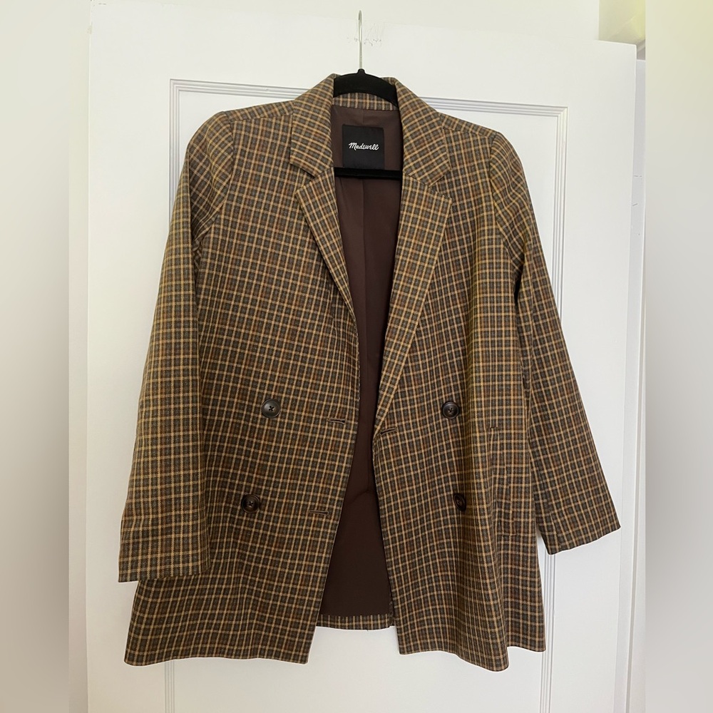 NWOT Madewell Oversized Plaid Blazer